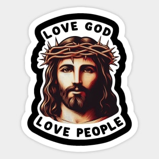 Love God Love People Jesus Christ Crown Of Thorns Sticker